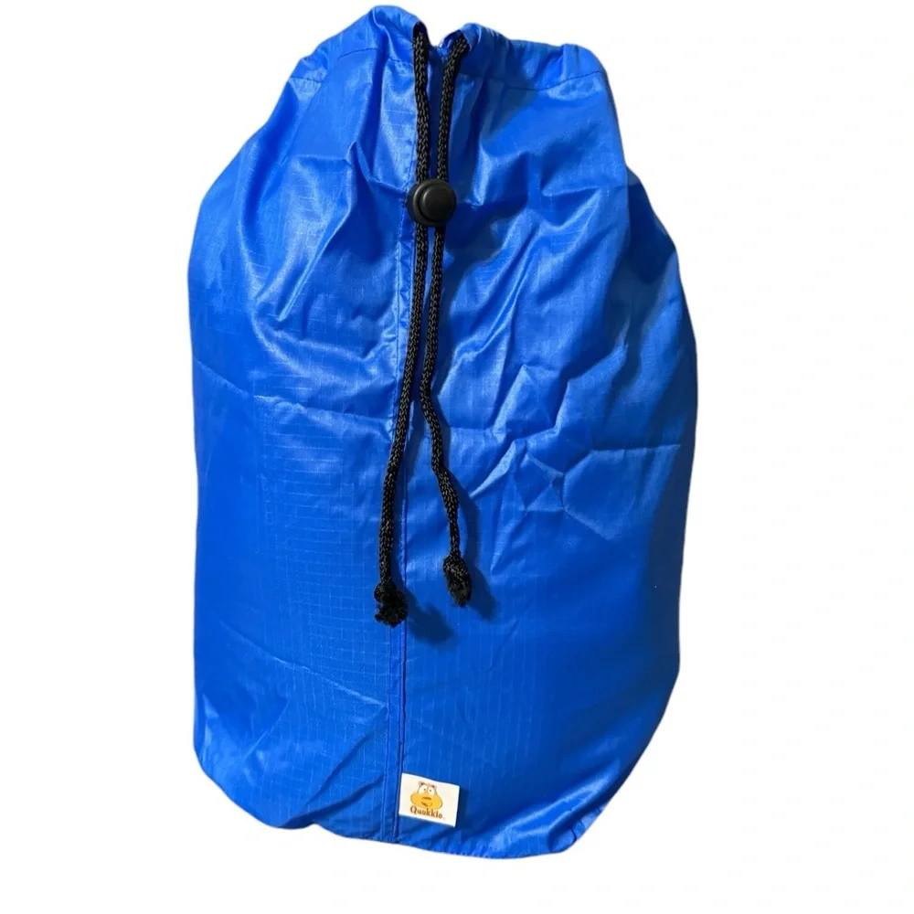 Quokkie Polar Fleece Wearable Blanket Blue and Yellow with Storage Bag NWOT